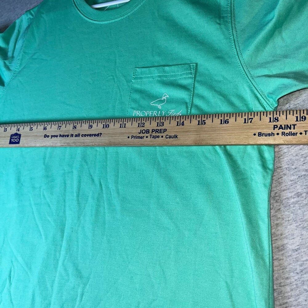 Properly Tied Boys Green Pima Cotton Pocket Tee Golf Graphic YL 14-16 Nice Shirt